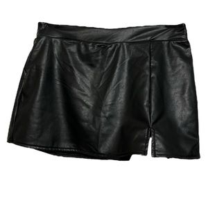 Pleather mini skort